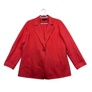 Talbots Womens Wool Unstructured Blazer Jacket Size 12 Petite Coral Career Work